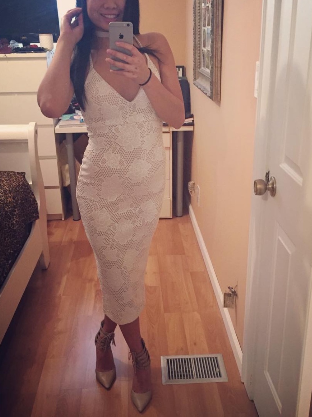 LOVELY DAY White Crochet Dress with Straps